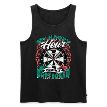 Dart Player Darter - Men's Premium Organic Tank Top - black - Front - Michal (187cm)