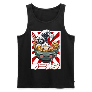 Kanagawa Wave Ramen Bowl Kawaii Japanese - Men's Premium Organic Tank Top - black - Front - Michal (187cm)