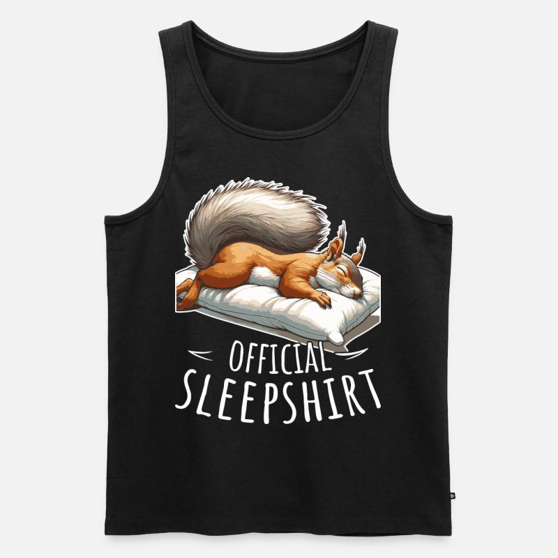 Offizielles Schlafhemd Schlafendes Eichhörnchen - Männer Premium Bio Tank Top - Schwarz