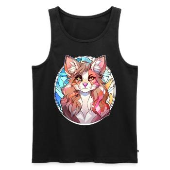Cute Furry Girl Anime Con Fursuit Cosplay Costume - Männer Premium Bio Tank Top - Schwarz - Vorne - AI Model Male 178 light (178cm)