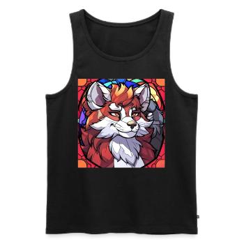 Geometric Furry Fox Fursona Polygonal Low Poly Sta - Männer Premium Bio Tank Top - Schwarz - Vorne - AI Model Male 178 light (178cm)