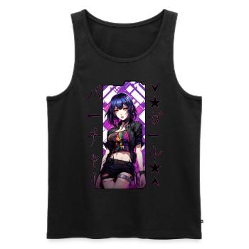 E Girl Anime Girl Soft Grunge Waifu Harajuku Alt A - Männer Premium Bio Tank Top - Schwarz - Vorne - AI Model Male 178 light (178cm)