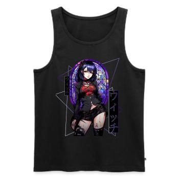 Geometric Anime Waifu Otaku Girl Japanese Kanji St - Männer Premium Bio Tank Top - Schwarz - Vorne - Michal (187cm)