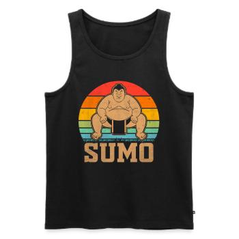 Sumo - Männer Premium Bio Tank Top - Schwarz - Vorne - Michal (187cm)