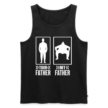 Ton Père Mon Père Sumo - Débardeur bio Premium Homme - noir - Devant - Michal (187cm)