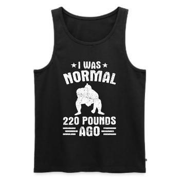Ich war normal 220 Pfund vor - Männer Premium Bio Tank Top - Schwarz - Vorne - Michal (187cm)