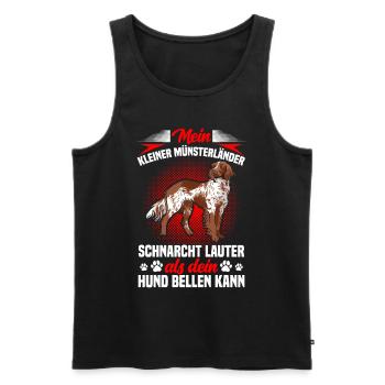 Kleiner Münsterländer schnarcht lauter - Männer Premium Bio Tank Top - Schwarz - Vorne - AI Model Male 178 light (178cm)