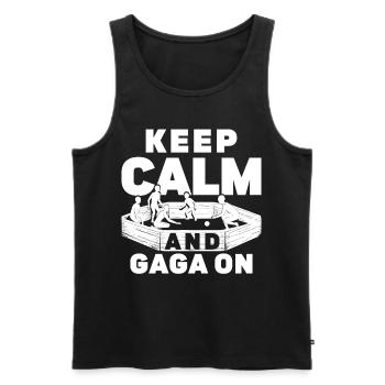 Gagaball Gaga Ball Keep Calm Et Gaga Sur - Débardeur bio Premium Homme - noir - Devant - Michal (187cm)