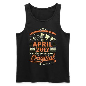 April 2017 Birthday Gift 2017 Legends April - Men's Premium Organic Tank Top - black - Front - Michal (187cm)