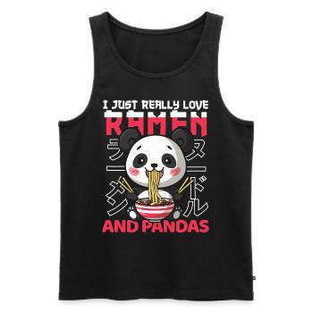 Panda Loves Ramen Bowl Kawaii Anime - Débardeur bio Premium Homme - noir - Devant - AI Model Male 178 light (178cm)