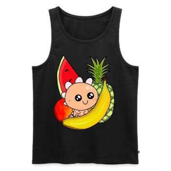 Sommer Früchte Obst Drachenfrucht Frucht Speise - Männer Premium Bio Tank Top - Schwarz - Vorne - AI Model Male 178 light (178cm)