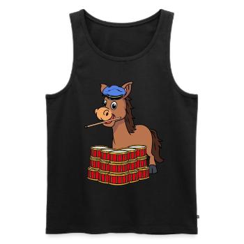 Trommler Esel Trommel Musikant Musik trommeln - Männer Premium Bio Tank Top - Schwarz - Vorne - AI Model Male 178 light (178cm)