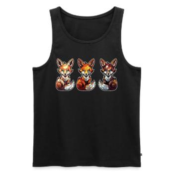 Polygonal Foxes Low Poly Furry Fox Fursona Geometr - Männer Premium Bio Tank Top - Schwarz - Vorne - AI Model Male 178 light (178cm)