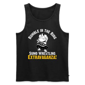 Rumble in the ring sumo wrestling extravaganza - Men's Premium Organic Tank Top - black - Front - AI Model Male 178 light (178cm)