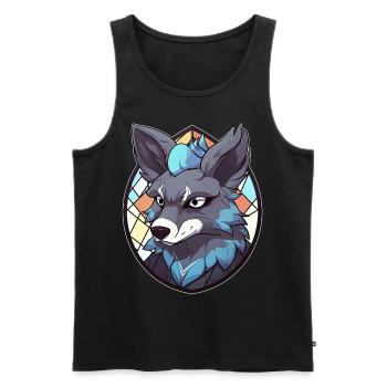 Furry Wolf Fursona Anthromorphic Fursuit Fandom Pr - Männer Premium Bio Tank Top - Schwarz - Vorne - Michal (187cm)