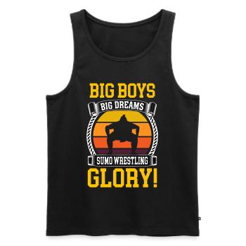 Big Boys Big Dreams Sumo Wrestling Glory - Débardeur bio Premium Homme - noir - Devant - AI Model Male 178 light (178cm)