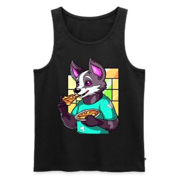 Wolf Fursona Pizza Lover Furry Convention Costume - Männer Premium Bio Tank Top - Schwarz - Vorne - AI Model Male 178 light (178cm)