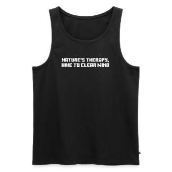 Wandern - Nature's therapy, hike to clear mind - Männer Premium Bio Tank Top - Schwarz - Vorne - Michal (187cm)