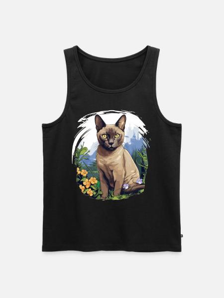 Burmese Cat Burma Katze - Men's Premium Organic Tank Top - black