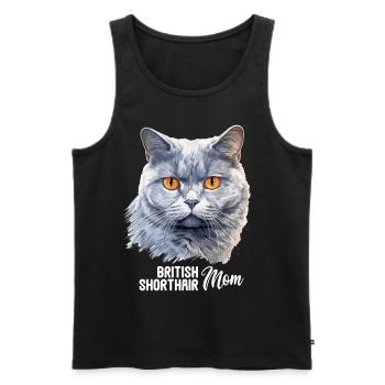 Cat Cats British Shorthair British Shorthair - Men's Premium Organic Tank Top - black - Front - AI Model Male 178 light (178cm)