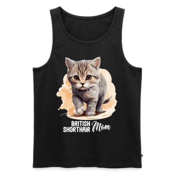 Cat Cats British Shorthair British Shorthair - Men's Premium Organic Tank Top - black - Front - AI Model Male 178 light (178cm)