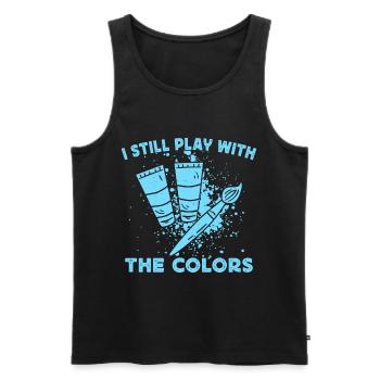 Artist Painter Graphic Play With The Colors Gift - Men's Premium Organic Tank Top - black - Front - Michal (187cm)