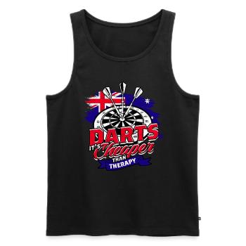 Dart Player Darter - Men's Premium Organic Tank Top - black - Front - Michal (187cm)