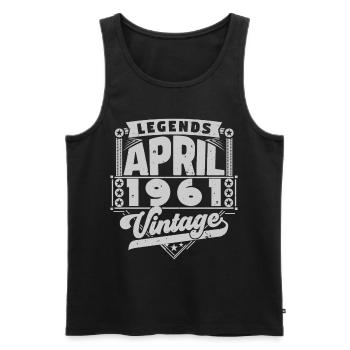 Jahrgangsgeschenk Jubiläum April 1961, April 1961 - Männer Premium Bio Tank Top - Schwarz - Vorne - Michal (187cm)