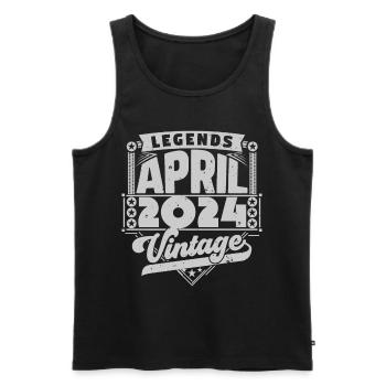 Vintage-Geschenk Geburtstag April 2024, April 2024 - Männer Premium Bio Tank Top - Schwarz - Vorne - Michal (187cm)