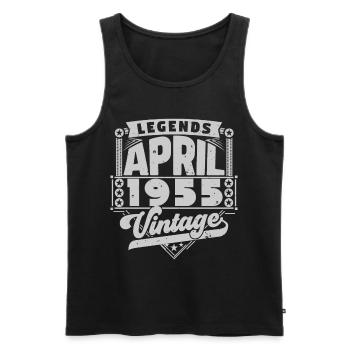 Jahrgangsgeschenk Jubiläum April 1955, April 1955 - Männer Premium Bio Tank Top - Schwarz - Vorne - Michal (187cm)