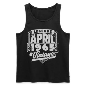 Vintage Gift Anniversary April 1965, April 1965 - Men's Premium Organic Tank Top - black - Front - Michal (187cm)