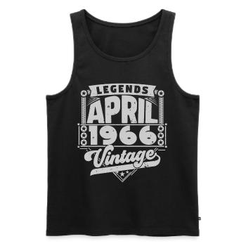 Jahrgangsgeschenk Jubiläum April 1966, April 1966 - Männer Premium Bio Tank Top - Schwarz - Vorne - Michal (187cm)