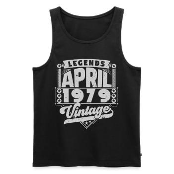 Jahrgangsgeschenk Jubiläum April 1979, April 1979 - Männer Premium Bio Tank Top - Schwarz - Vorne - Michal (187cm)