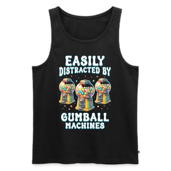 Gumball Machine Easily Distrcted Gumball Machines - Men's Premium Organic Tank Top - black - Front - Michal (187cm)