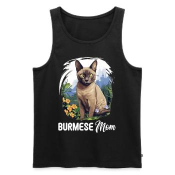 Burmese Cat Burma Katze - Men's Premium Organic Tank Top - black - Front - AI Model Male 178 light (178cm)