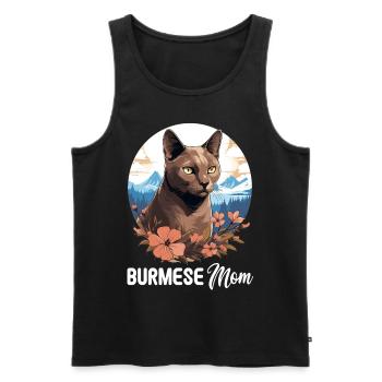 Burmese Cat Burma Katze - Men's Premium Organic Tank Top - black - Front - AI Model Male 178 light (178cm)