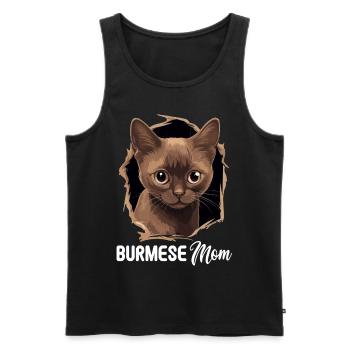 Chat birman Birmanie Katze - Débardeur bio Premium Homme - noir - Devant - AI Model Male 178 light (178cm)
