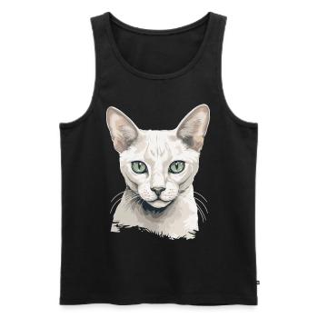 Burmilla Chaton Burmilla Chat - Débardeur bio Premium Homme - noir - Devant - Michal (187cm)