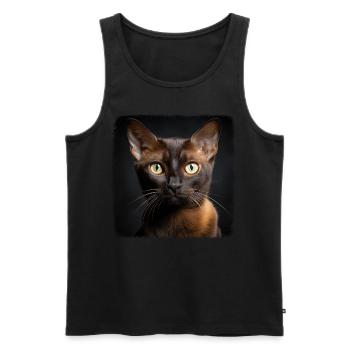 Burmese Cat Burma Katze - Men's Premium Organic Tank Top - black - Front - AI Model Male 178 light (178cm)