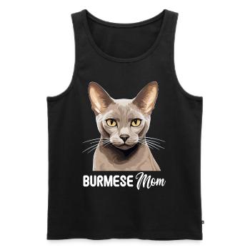 Burmese Cat Burma Katze - Men's Premium Organic Tank Top - black - Front - AI Model Male 178 light (178cm)