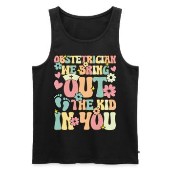 Gynecologist We bring out the child in you Lust - Men's Premium Organic Tank Top - black - Front - AI Model Male 178 light (178cm)