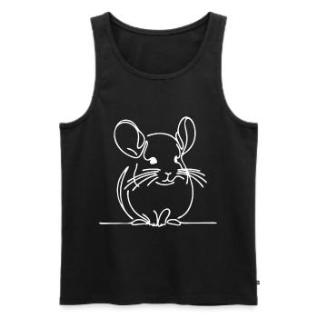 Simple Line Art Rodetn dessin Chinchilla - Débardeur bio Premium Homme - noir - Devant - Michal (187cm)