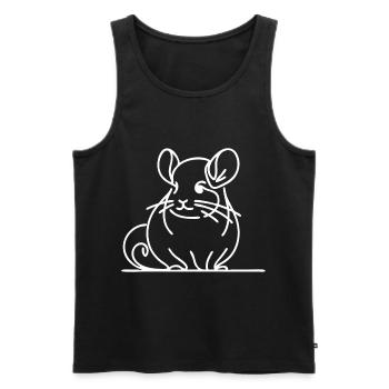 Simple Line Art Rodetn dessin Chinchilla - Débardeur bio Premium Homme - noir - Devant - Michal (187cm)