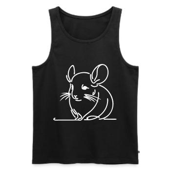 Simple Line Art Rodetn dessin Chinchilla - Débardeur bio Premium Homme - noir - Devant - Michal (187cm)