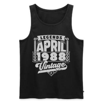 Cadeau Vintage Anniversaire avril 1988, avril 1988 - Débardeur bio Premium Homme - noir - Devant - Michal (187cm)