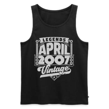 Vintage Gift Anniversary April 2007, April 2007 - Men's Premium Organic Tank Top - black - Front - Michal (187cm)