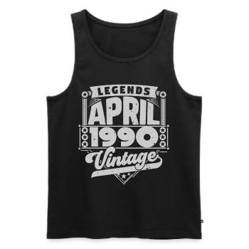 Cadeau Vintage Anniversaire avril 1990, avril 1990 - Débardeur bio Premium Homme - noir - Devant - Michal (187cm)