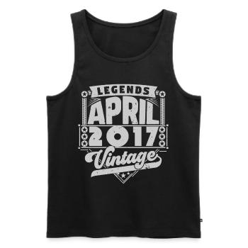 Vintage Birthday Gift April 2017, April 2017 - Men's Premium Organic Tank Top - black - Front - Michal (187cm)