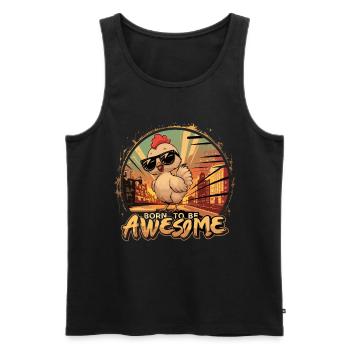 Born To Be Awesome Coole Sonnenbrille Huhn - Männer Premium Bio Tank Top - Schwarz - Vorne - Michal (187cm)