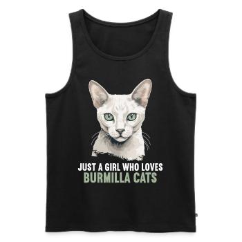 Burmilla Chaton Burmilla Chat - Débardeur bio Premium Homme - noir - Devant - Michal (187cm)